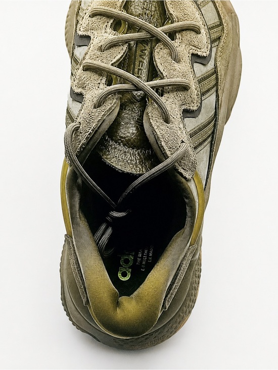 Adidas Olive Green Sneakers w/ Extra Neon Laces main image 7